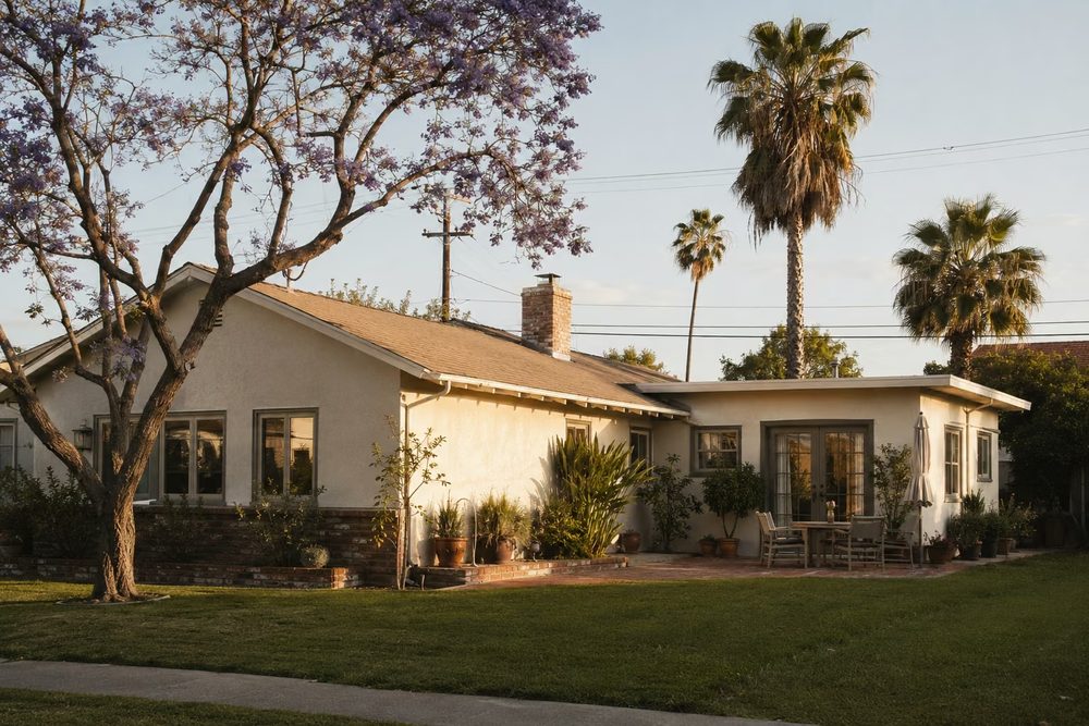 Room addition crew working on a Burbank home